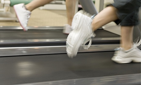 Running on a treadmill
