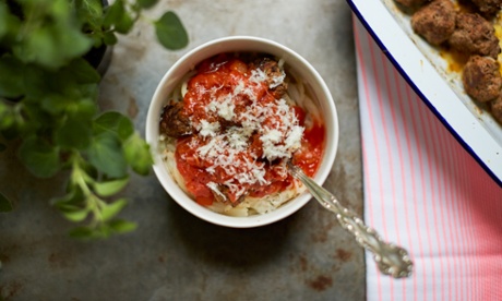 meatballs on vegetable spaghetti