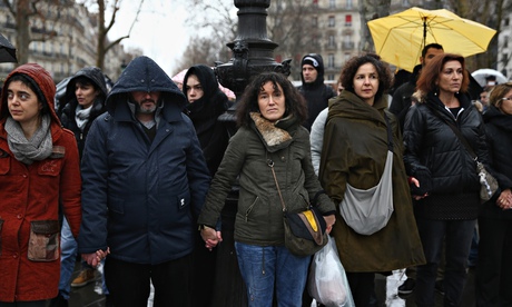 A minute silence takes place in Paris's Place de la Republique following the Charlie Hebdo attack.