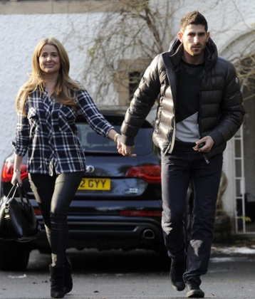 Ched Evans and girlfriend Natasha Massey at Alderley Edge, Cheshire.