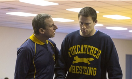 Steve Carell and Channing Tatum in Foxcatcher.