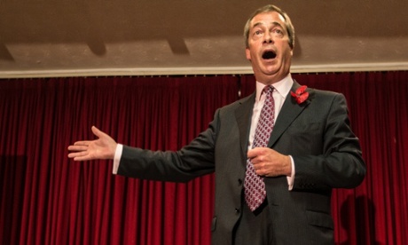Nigel Farage at a public meeting