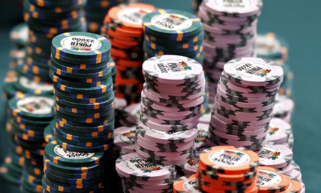 Poker chips piled high