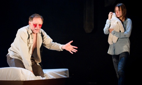 Danny Webb (Ian) and Lydia Wilson (Cate) in Blasted at the Lyric Hammersmith in 2010.