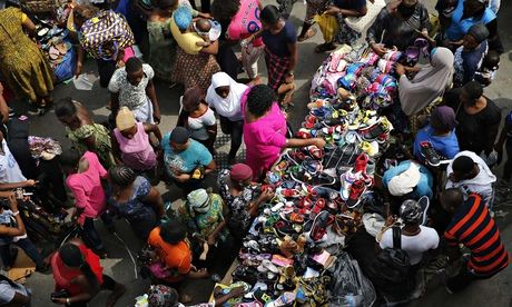 A busy street in central Lagos, Nigeria