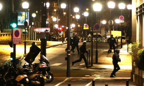 Police on the move at Port de Vincennes.