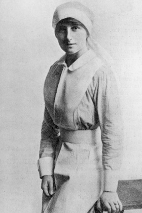 Vera Brittain as a nurse in the first world war.