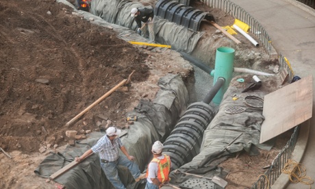 Construction of a bioswale