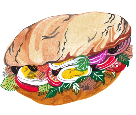 Pan Bagnat: a Provencal classic made with the ingredients for a salade nicoise.