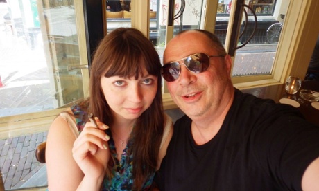 Rhiannon and her father in Amsterdam