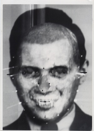 After life ... Richard Helmer's montage of the face and skull of Joseph Mengele, 1985.