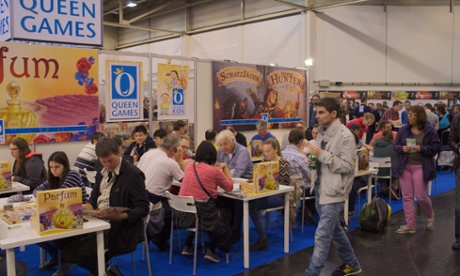 Families play games at Essen Spiel in Germany