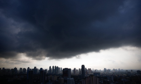 Dark clouds hover over Bangkok.  Isoprene emissions can lead to cloud formation, but the results of a study on the subject were clouded by biased and inaccurate reports in the conservative media.