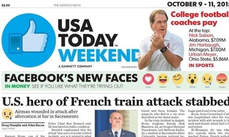 USA Today front page using emojis