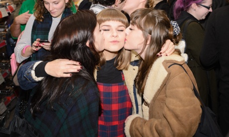 Student protestors stage a “kiss-in” in Brighton to combat homophobia.