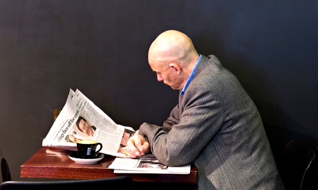 Man reading a newspaper