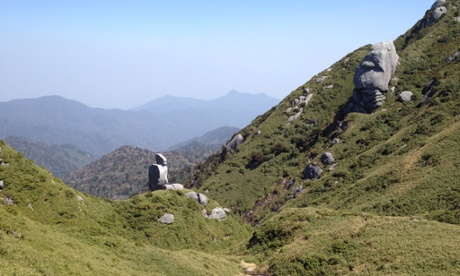 Hiking trail near the top of Miyanoura-dake, Yakushima, Japan
