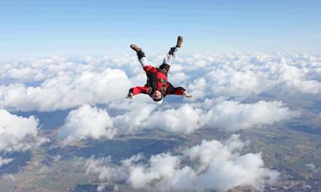 Skydiver freefalling