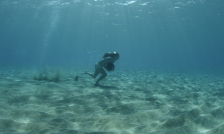 Underwater rock running: a training technique for big wave surfers.