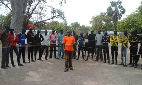 Rocky in a training session