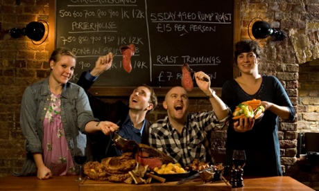 Hawksmoor  staff and owners Huw Gott (second left) and Will Beckett.