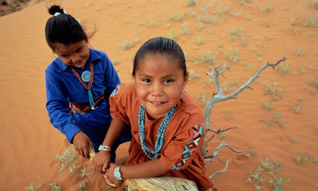 Navajo girls  in Monument Valley, Arizona.