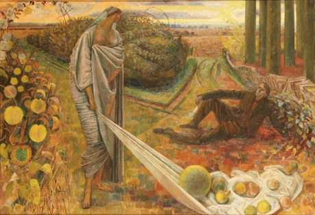 Autumn and the Poet, 1948-60, by Evelyn Dunbar. The painting shown on the BBC's Antiques Roadshow, and now donated to Maidstone Museum.