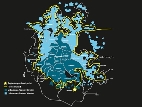 El mapa muestra la ruta de Feike de Jong alrededor de la ciudad.