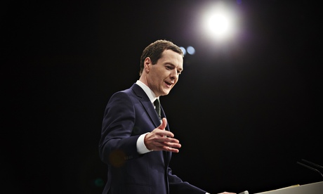 Chancellor of the exchequer George Osborne making his speech at the Conservative party annual confer