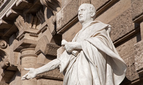 A statue of Cicero outside the Palace of Justice in Rome.
