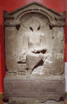 The gravestone of Regina, on display at the Arbeia Roman Fort and museum, South Shields. Photo: Alun Salt