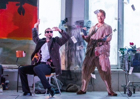 Ashley Riches as Schaunard and Duncan Rock as Marcello in ENO’s La Bohème.