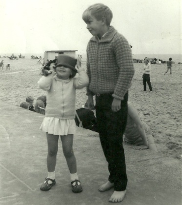 Snapshot ... Gill Powell and her brother Grahame at Great Yarmouth, 1971.