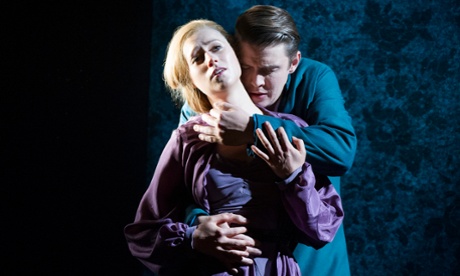 Susanna Hurrell as Mélisande and Jonathan McGovern as Pelléas in English Touring Opera's production of Debussy's Pelléas et Mélisande.