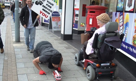 Jamie Newell on a protest against pension reform
