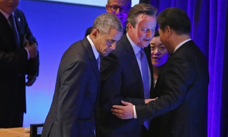 US president Barack Obama, British prime minister David Cameron and Chinese president Xi Jinping