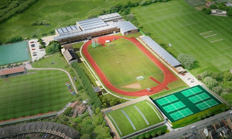 Aerial shot of a sports park
