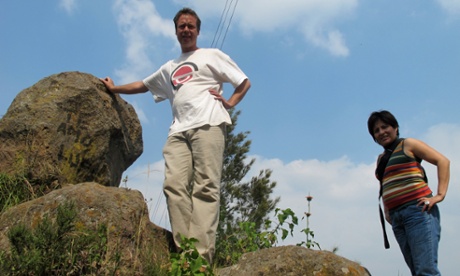 Feike de Jong durante su caminata de 800km.