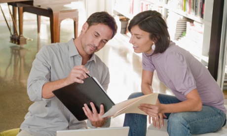 Couple working from home. Image shot 2008.
