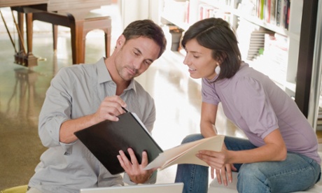  Couple working from home. Image shot 2008