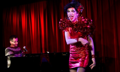 David Hoyle, right, with Richard Thomas in the cabaret Merrie Hell at Soho theatre.