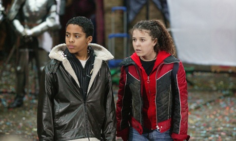 Darragh Mortell as Crash and Dani Harmer as Tracy Beaker in the BBC adaptation Tracy Beaker's Movie of Me, featuring Jacqueline Wilson's creation Tracy Beaker.