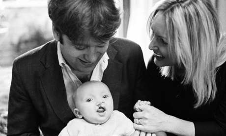 Hugo as a baby with his parents Will and Gudrun