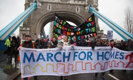 March for Homes on Tower Bridge