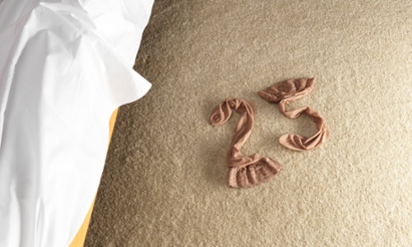 tights by bed in shape of number 25