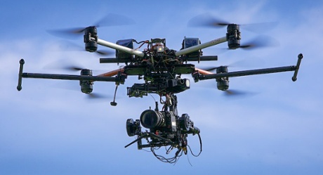 A cinema camera drone.