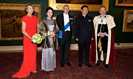 Gilly Yarrow, Peng Liyuan, Prince Andrew, Chinese president Xi Jinping and the lord mayor of London, Alan Yarrow