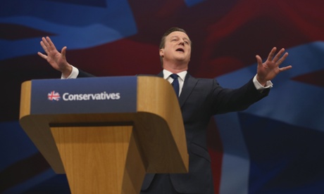 David Cameron speaking at the Conservative party conference