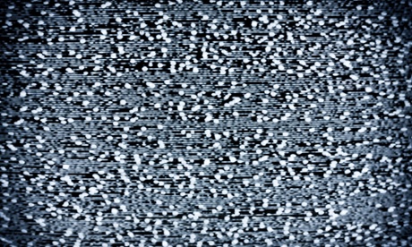 Analog television with white noise