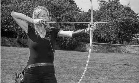 Linda Davies (children's author) and her longbow